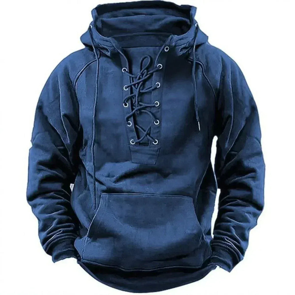 MAISON VALÉRIE | Sweat à capuche viking à lacets pour homme