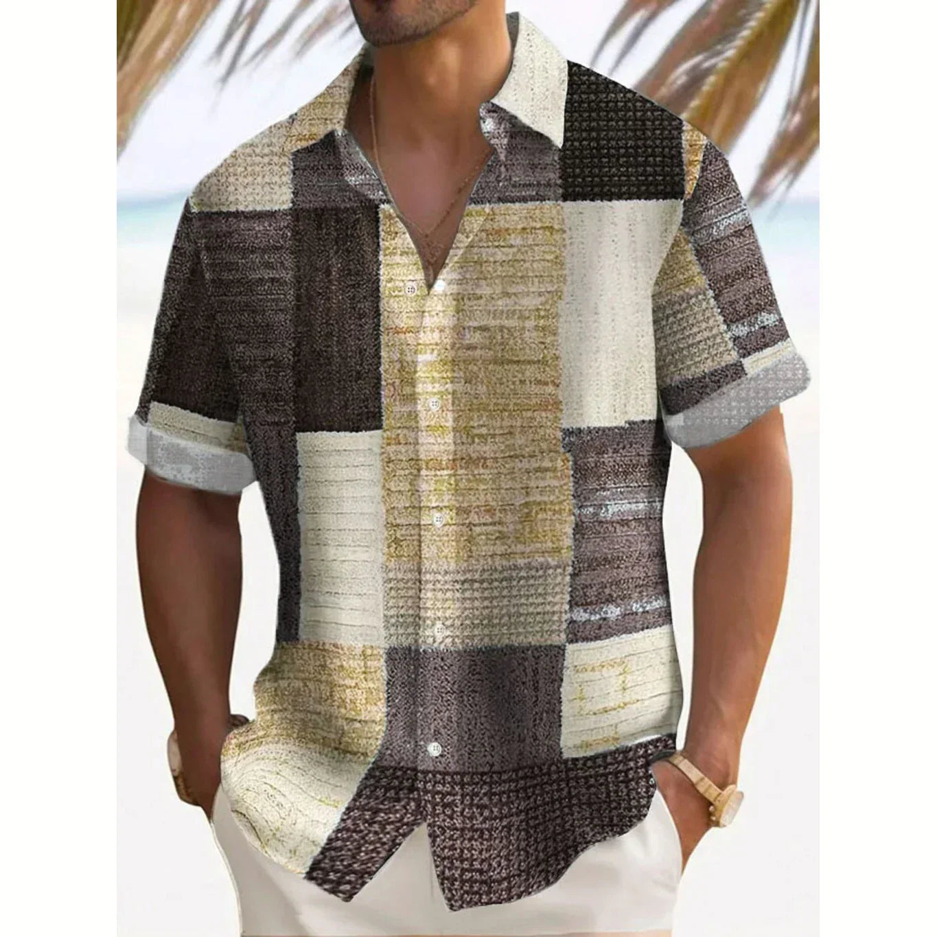 MAISON VALÉRIE | Chemise patchwork d’été pour homme