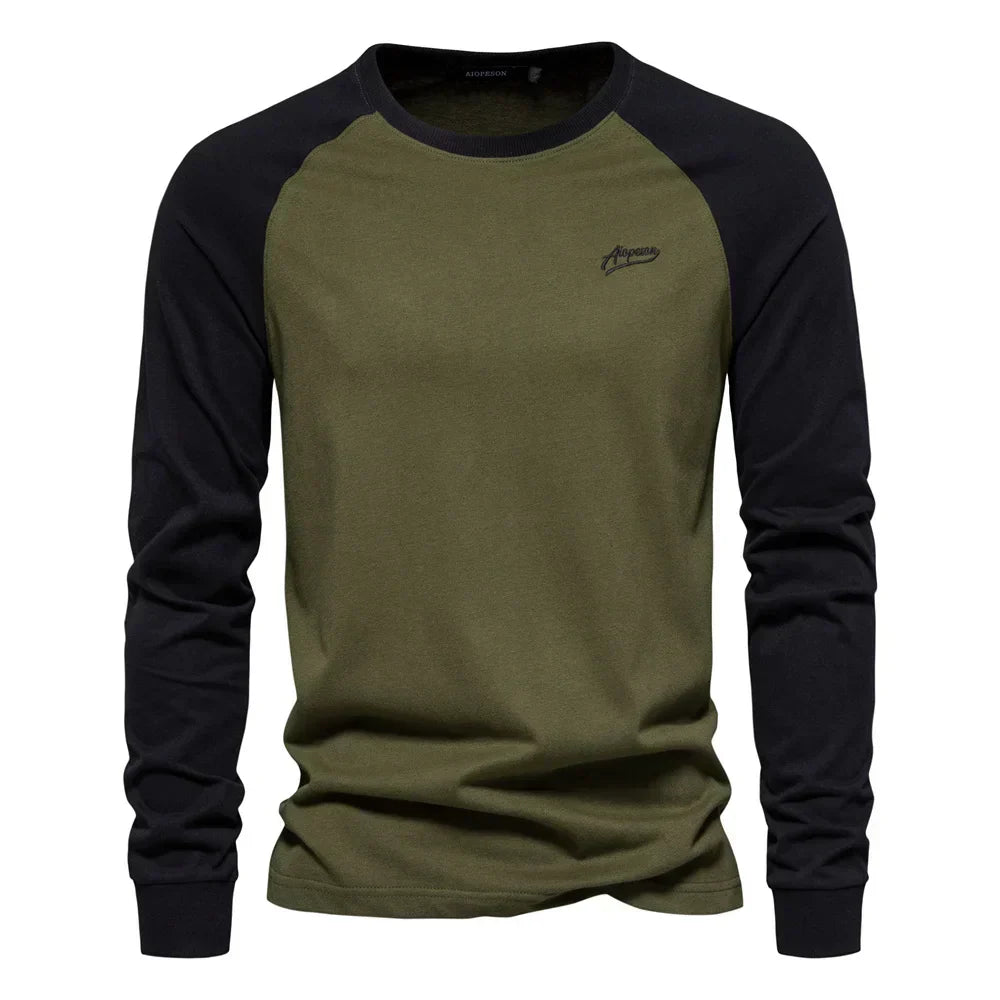 MAISON VALÉRIE | T-shirt classique raglan à manches longues pour hommes