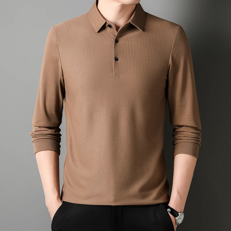 MAISON VALÉRIE | Polo en tricot à manches longues pour hommes