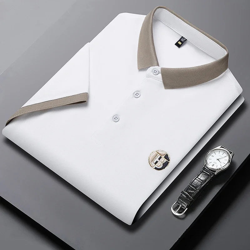 MAISON VALÉRIE | Polo classique à col contrasté pour hommes
