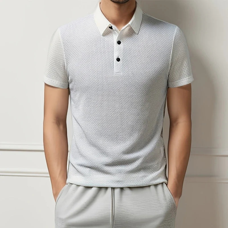 MAISON VALÉRIE | Polo tricoté à manches courtes pour hommes