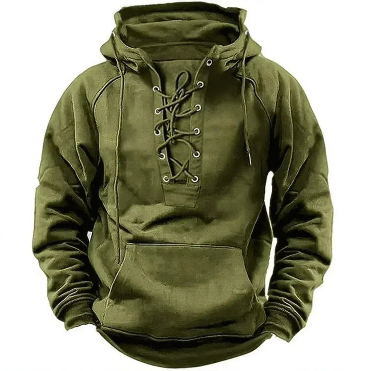 MAISON VALÉRIE | Sweat à capuche viking à lacets pour homme