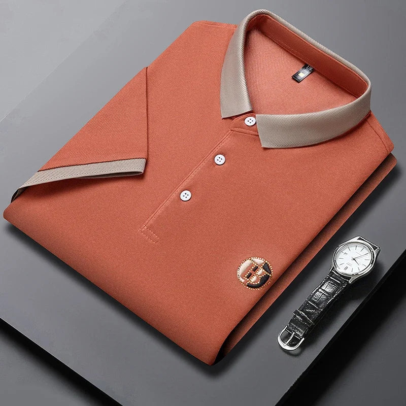 MAISON VALÉRIE | Polo classique à col contrasté pour hommes
