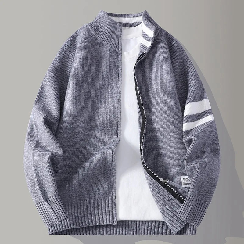 MAISON VALÉRIE | Pull zippé en tricot pour hommes