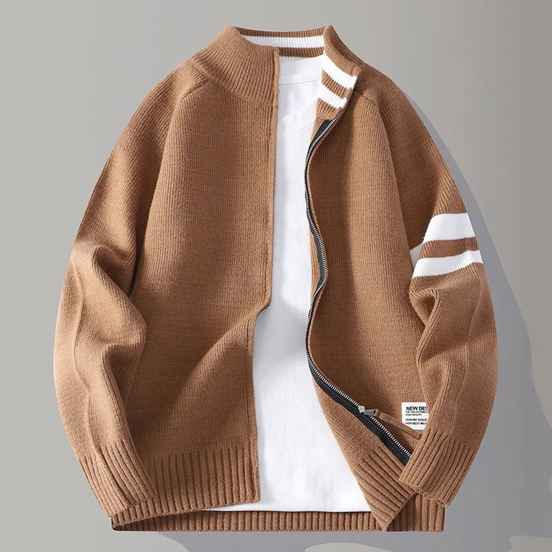 MAISON VALÉRIE | Pull zippé en tricot pour hommes