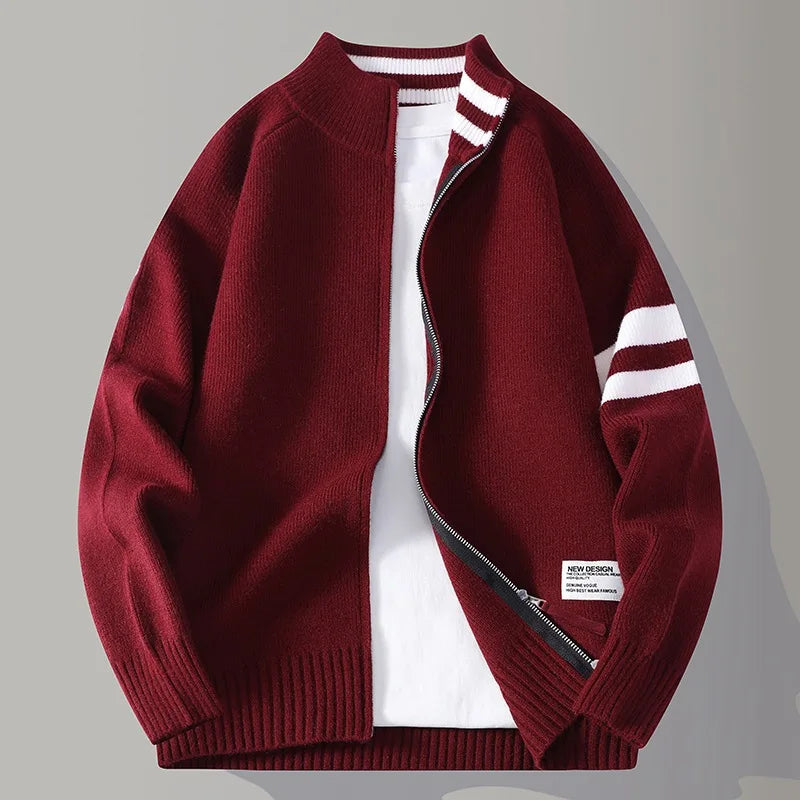 MAISON VALÉRIE | Pull zippé en tricot pour hommes