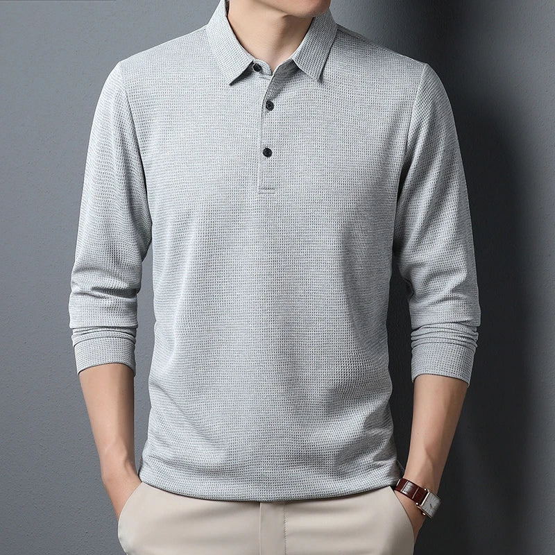 MAISON VALÉRIE | Polo en tricot à manches longues pour hommes