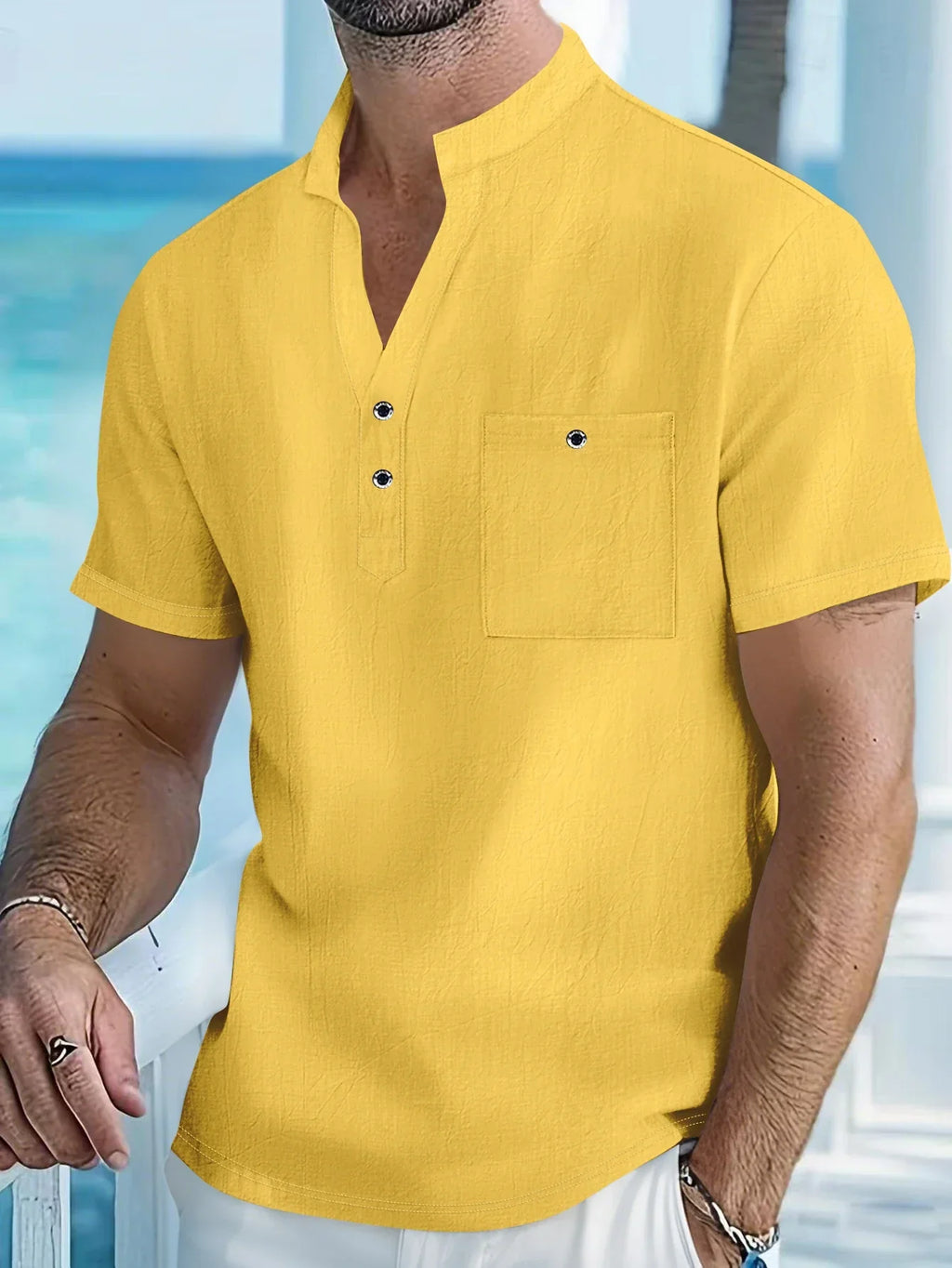 MAISON VALÉRIE | Chemise à col d'officier pour hommes
