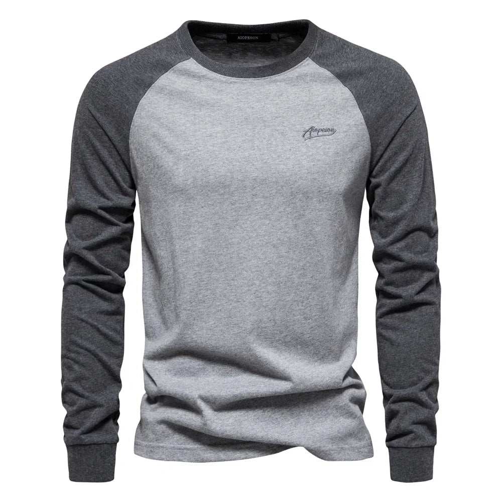 MAISON VALÉRIE | T-shirt classique raglan à manches longues pour hommes