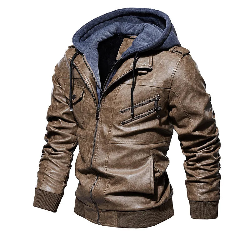 Veste de ville en cuir pour homme