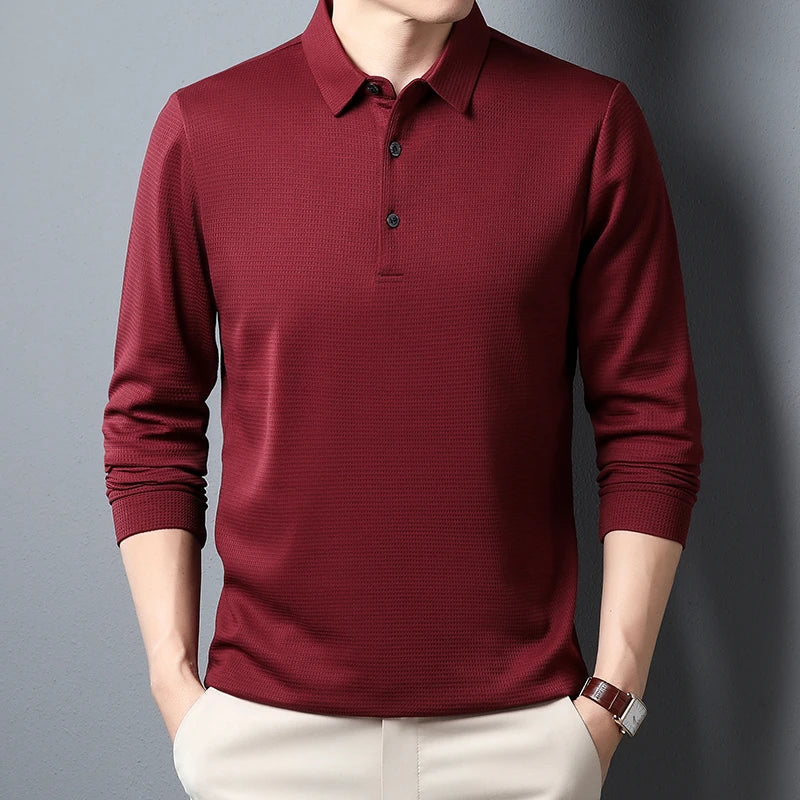 MAISON VALÉRIE | Polo en tricot à manches longues pour hommes