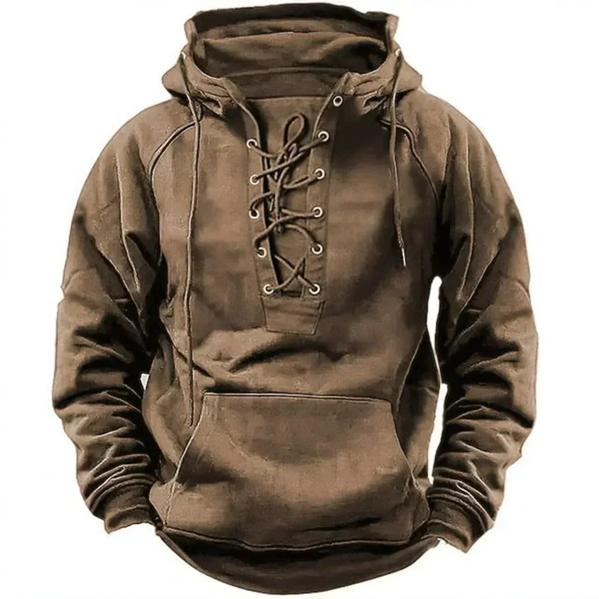 MAISON VALÉRIE | Sweat à capuche viking à lacets pour homme