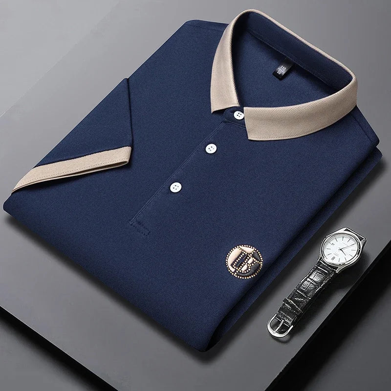 MAISON VALÉRIE | Polo classique à col contrasté pour hommes