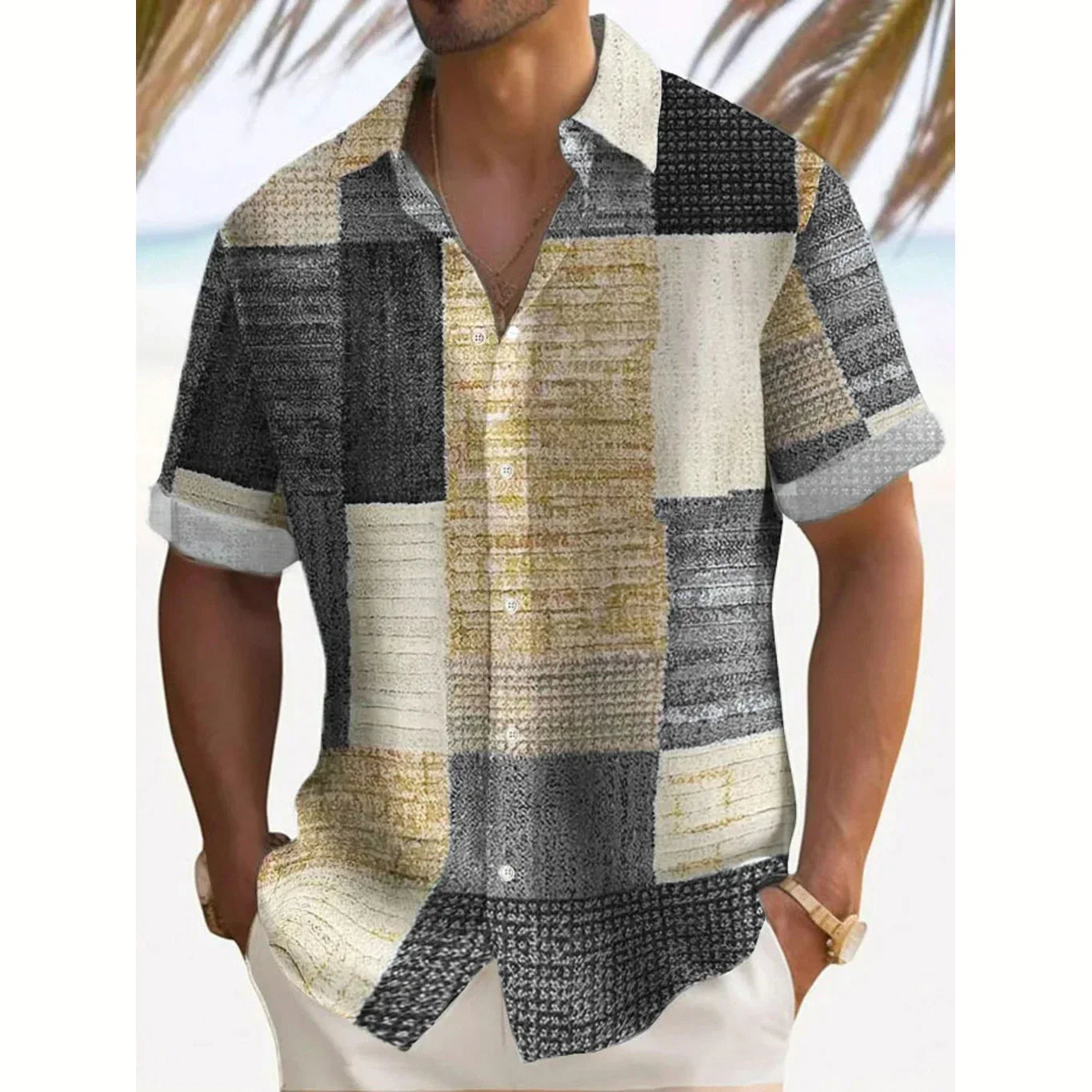 MAISON VALÉRIE | Chemise patchwork d’été pour homme