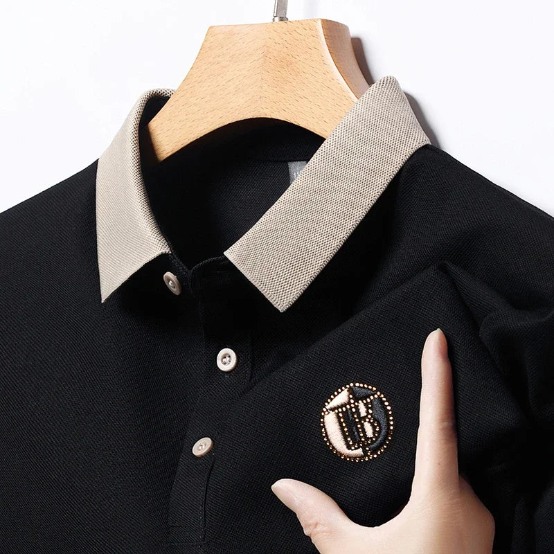 MAISON VALÉRIE | Polo classique à col contrasté pour hommes