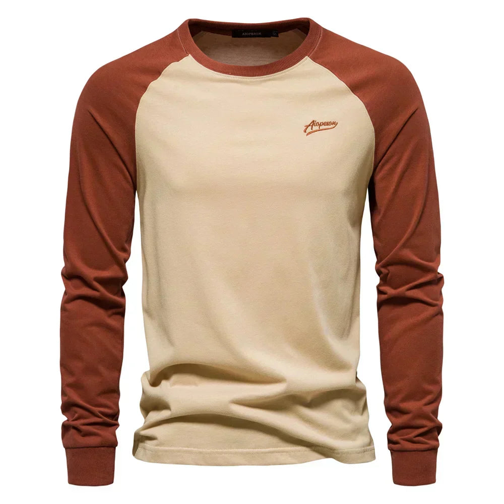 MAISON VALÉRIE | T-shirt classique raglan à manches longues pour hommes