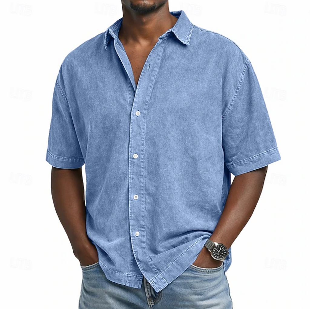 MAISON VALÉRIE | Chemise en coton à effet acide pour hommes