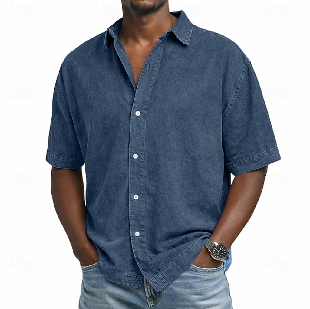 MAISON VALÉRIE | Chemise en coton à effet acide pour hommes