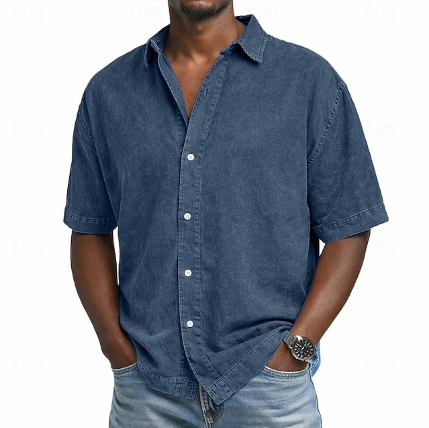 MAISON VALÉRIE | Chemise en coton à effet acide pour hommes