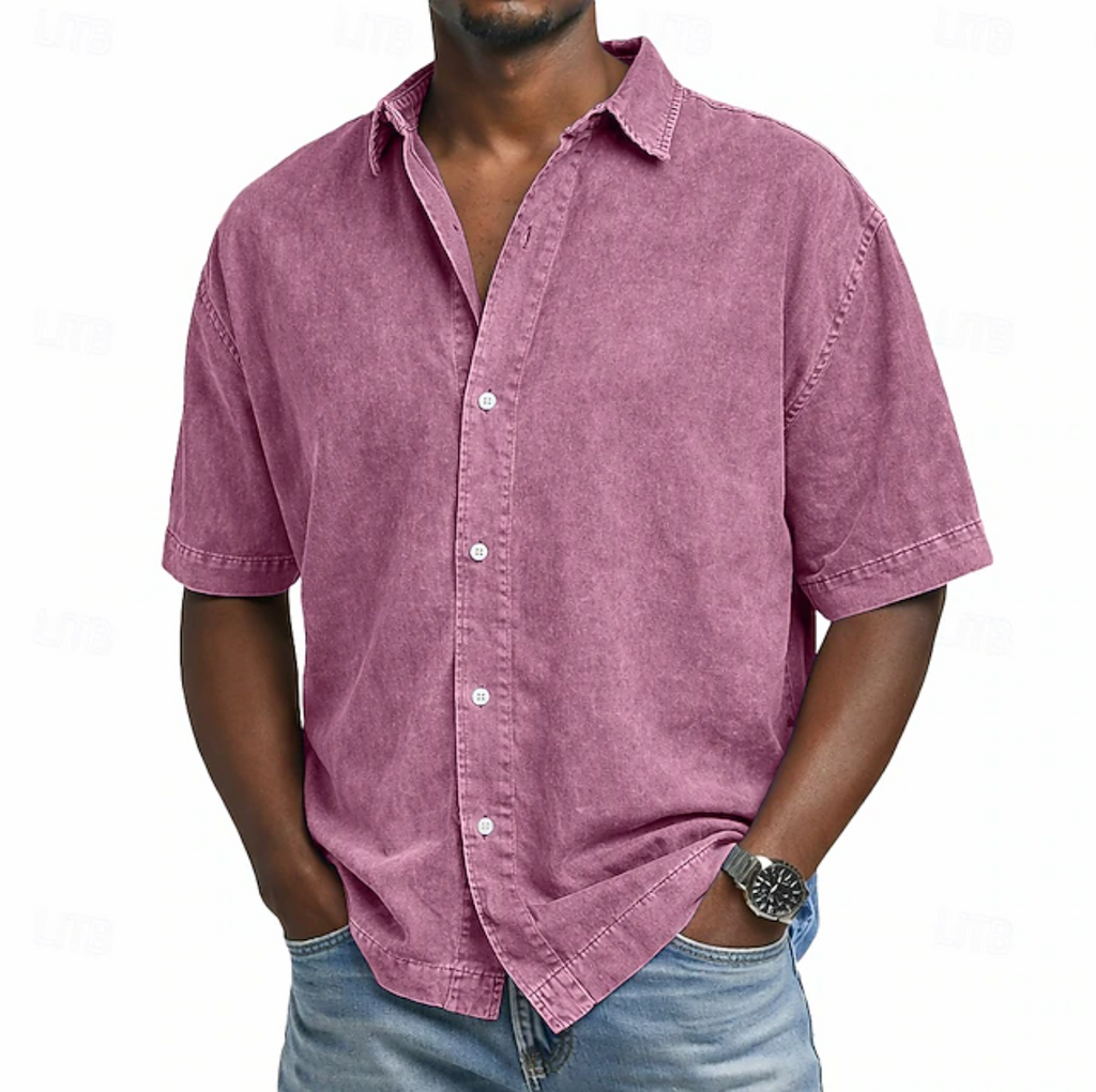 MAISON VALÉRIE | Chemise en coton à effet acide pour hommes