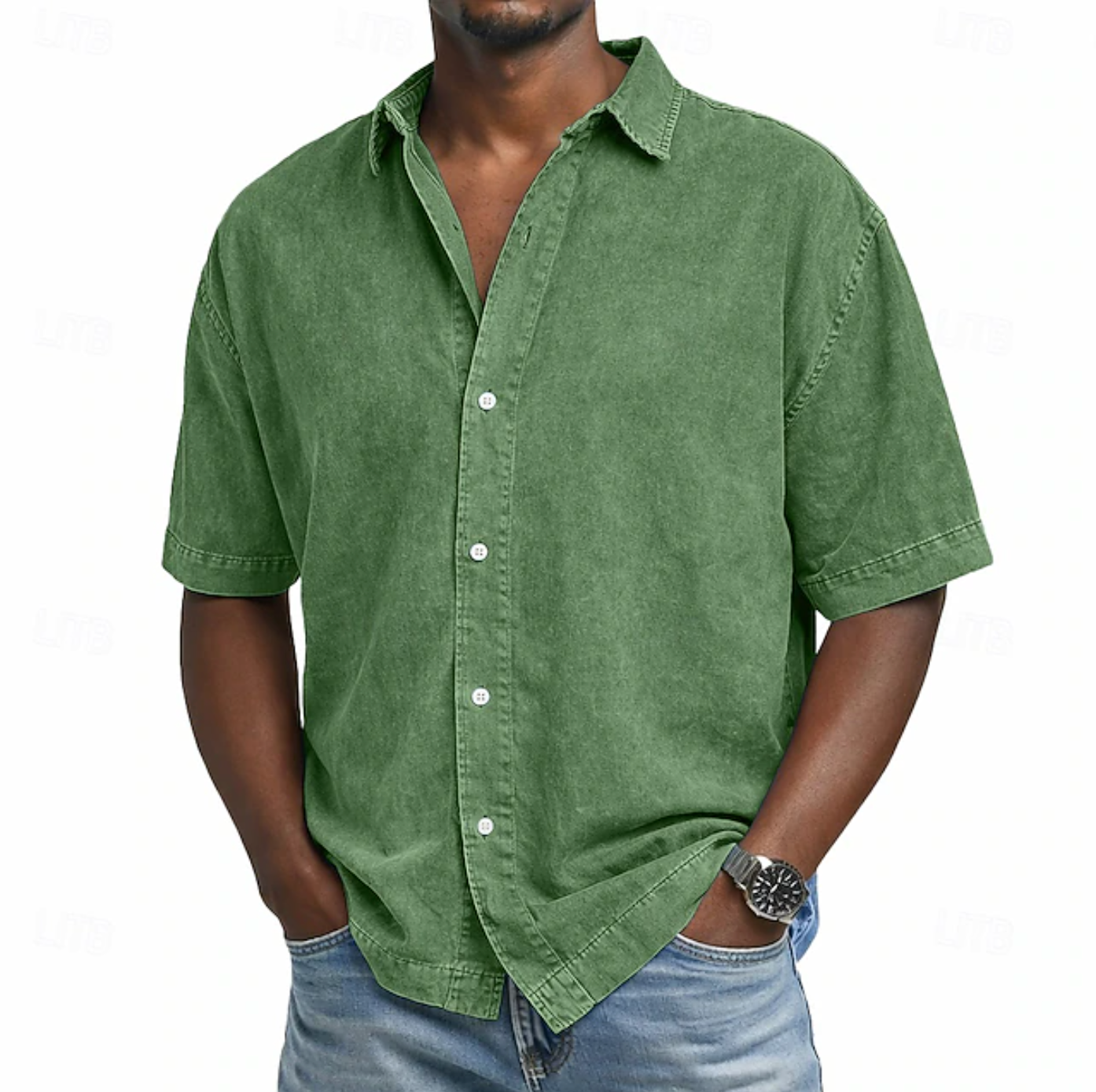 MAISON VALÉRIE | Chemise en coton à effet acide pour hommes