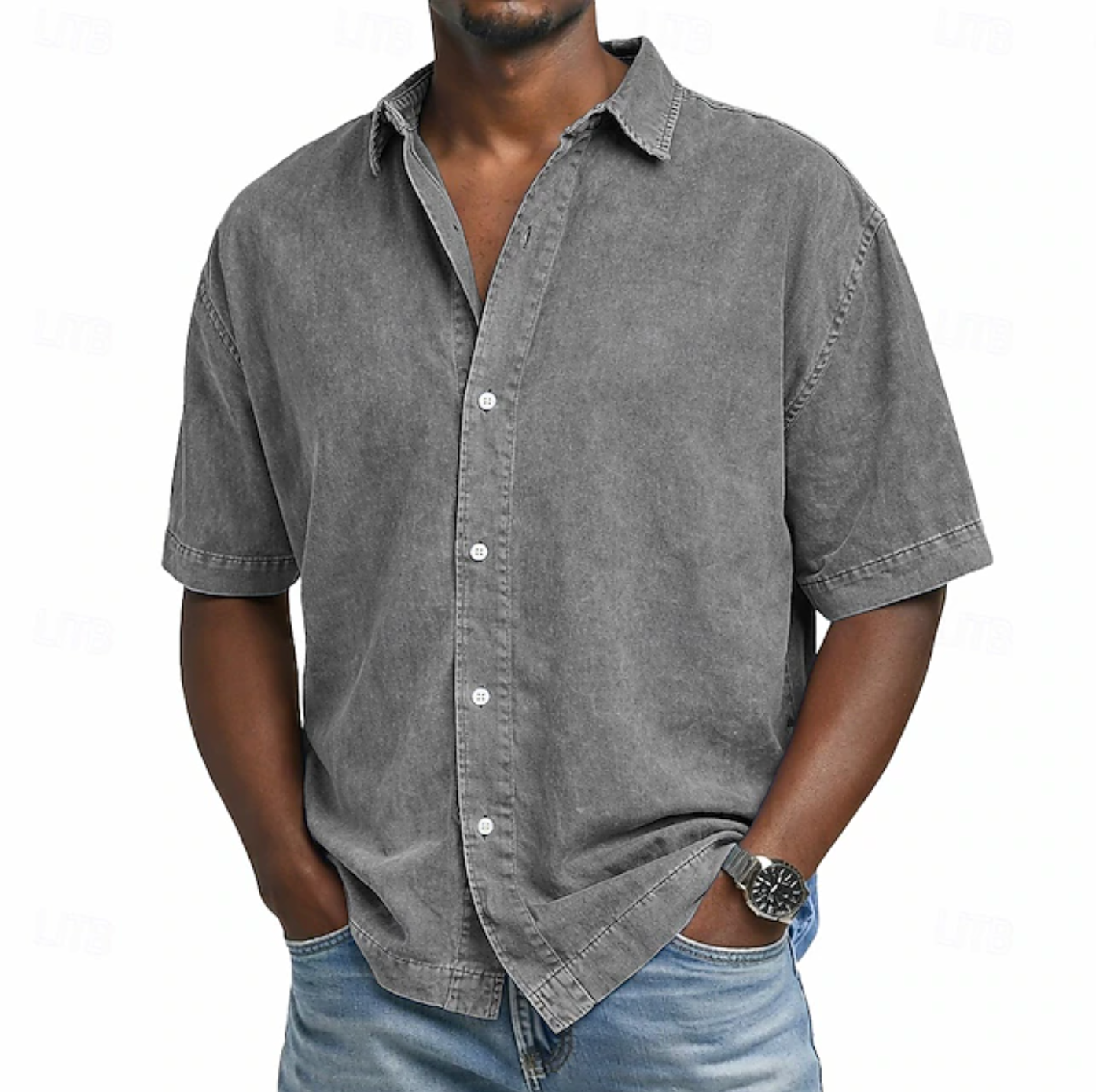 MAISON VALÉRIE | Chemise en coton à effet acide pour hommes