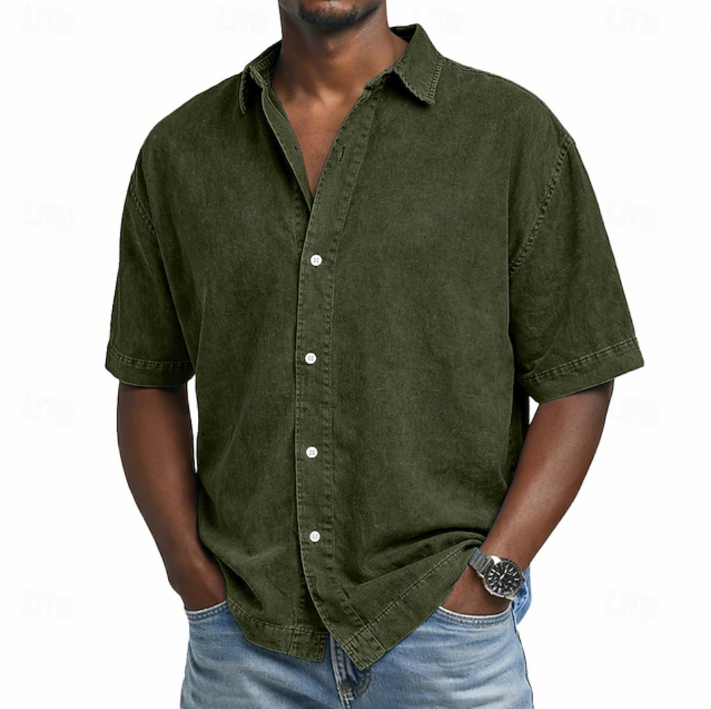 MAISON VALÉRIE | Chemise en coton à effet acide pour hommes