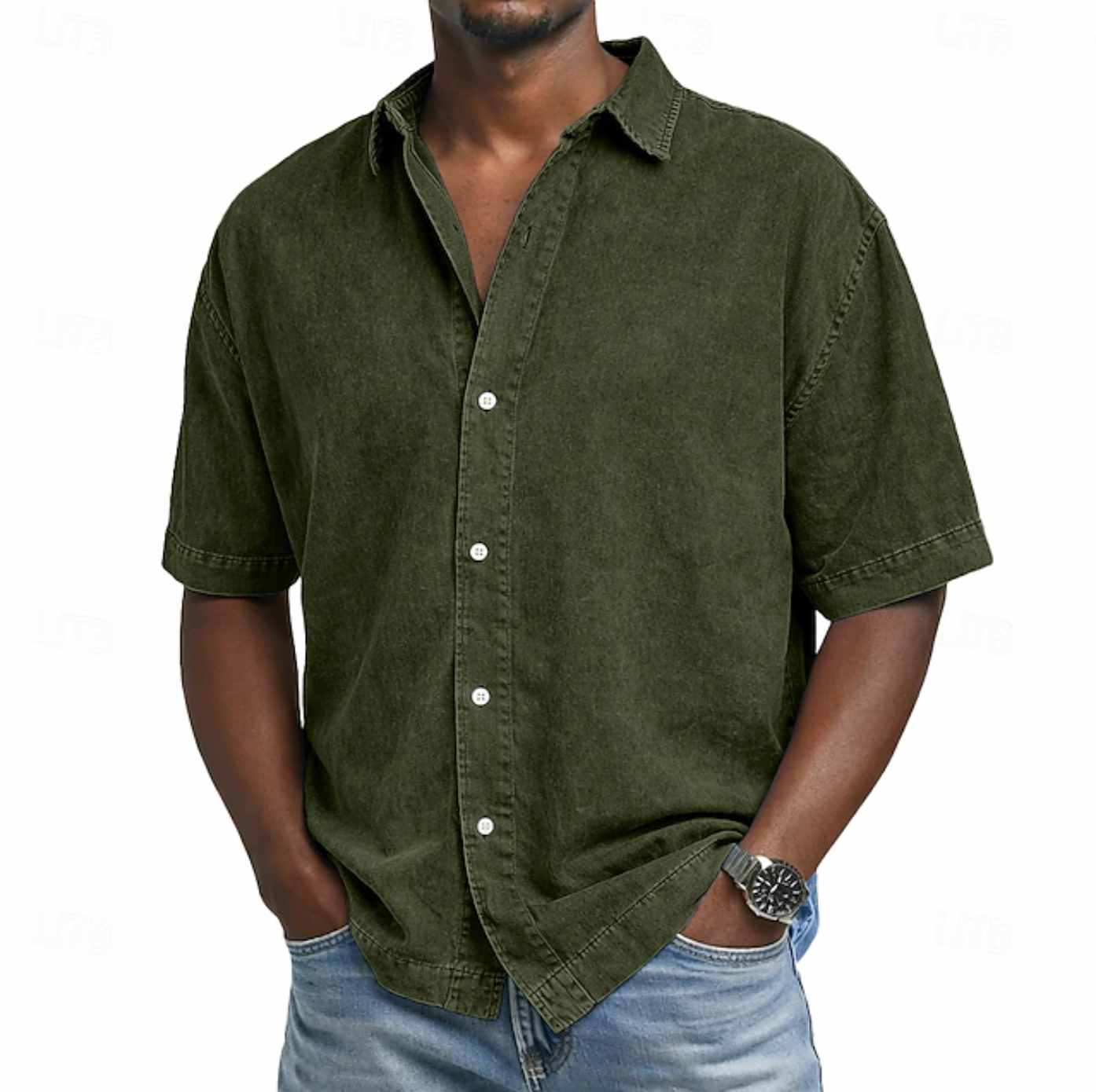 MAISON VALÉRIE | Chemise en coton à effet acide pour hommes