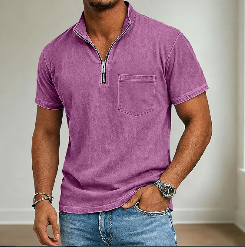 MAISON VALÉRIE | Polo à demi-zip pour hommes