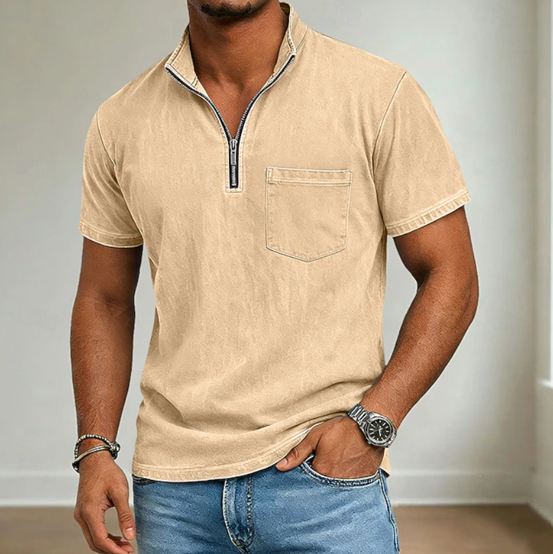 MAISON VALÉRIE | Polo à demi-zip pour hommes