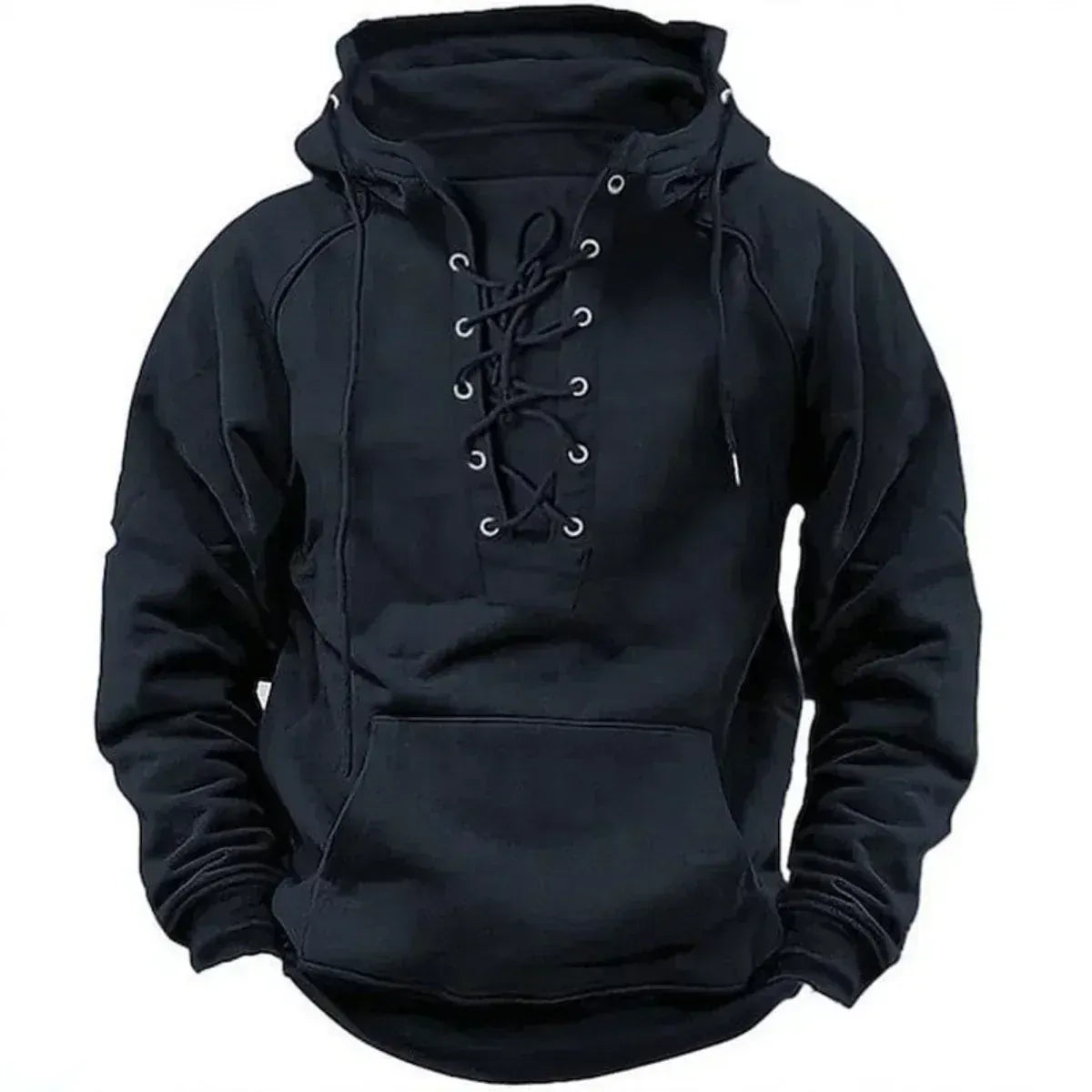 MAISON VALÉRIE | Sweat à capuche viking à lacets pour homme