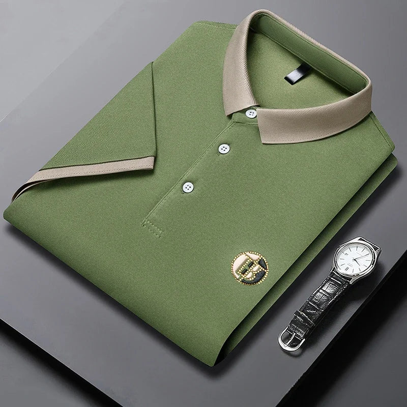 MAISON VALÉRIE | Polo classique à col contrasté pour hommes