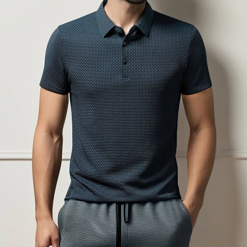 MAISON VALÉRIE | Polo tricoté à manches courtes pour hommes