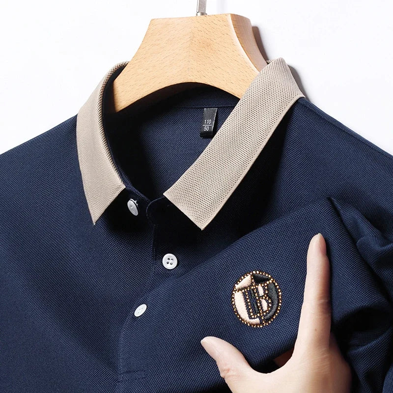MAISON VALÉRIE | Polo classique à col contrasté pour hommes