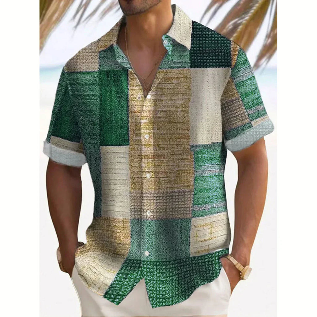 MAISON VALÉRIE | Chemise patchwork d’été pour homme