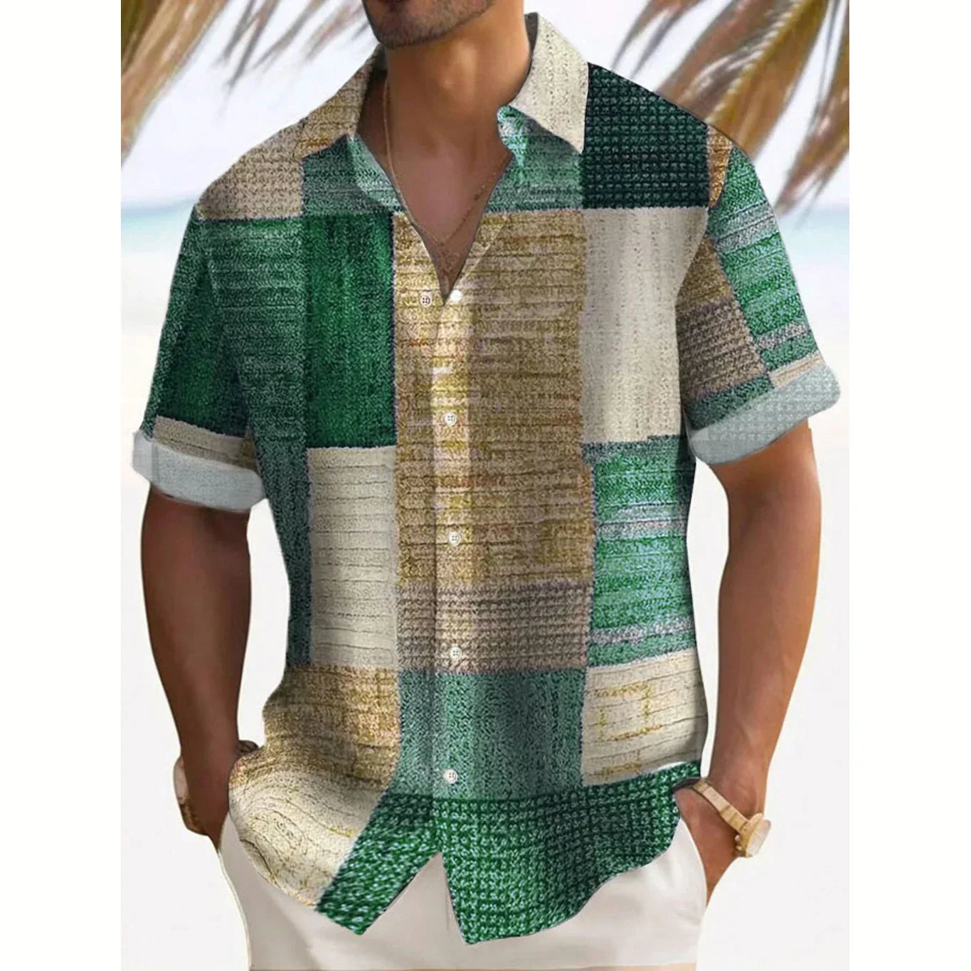 MAISON VALÉRIE | Chemise patchwork d’été pour homme