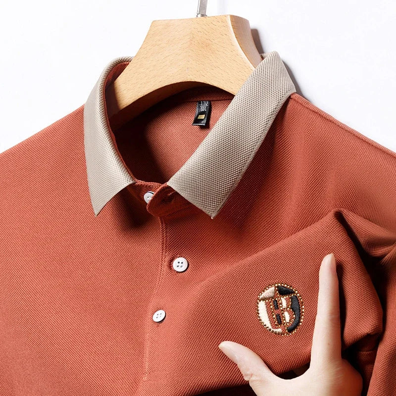 MAISON VALÉRIE | Polo classique à col contrasté pour hommes