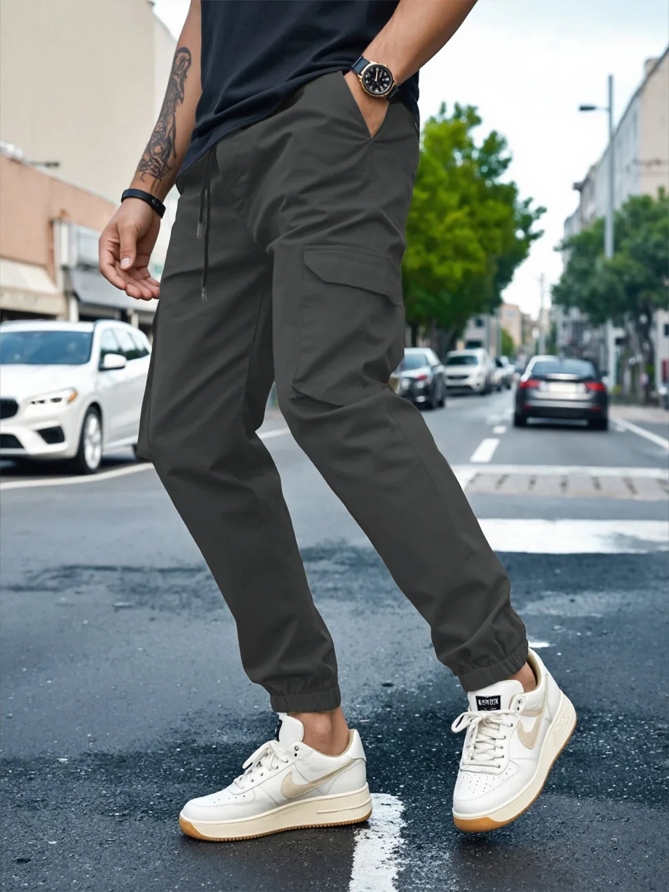 MAISON VALÉRIE | Pantalons cargo slim pour hommes