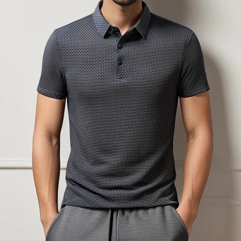 MAISON VALÉRIE | Polo tricoté à manches courtes pour hommes