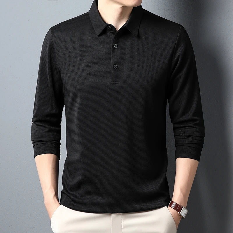 MAISON VALÉRIE | Polo en tricot à manches longues pour hommes
