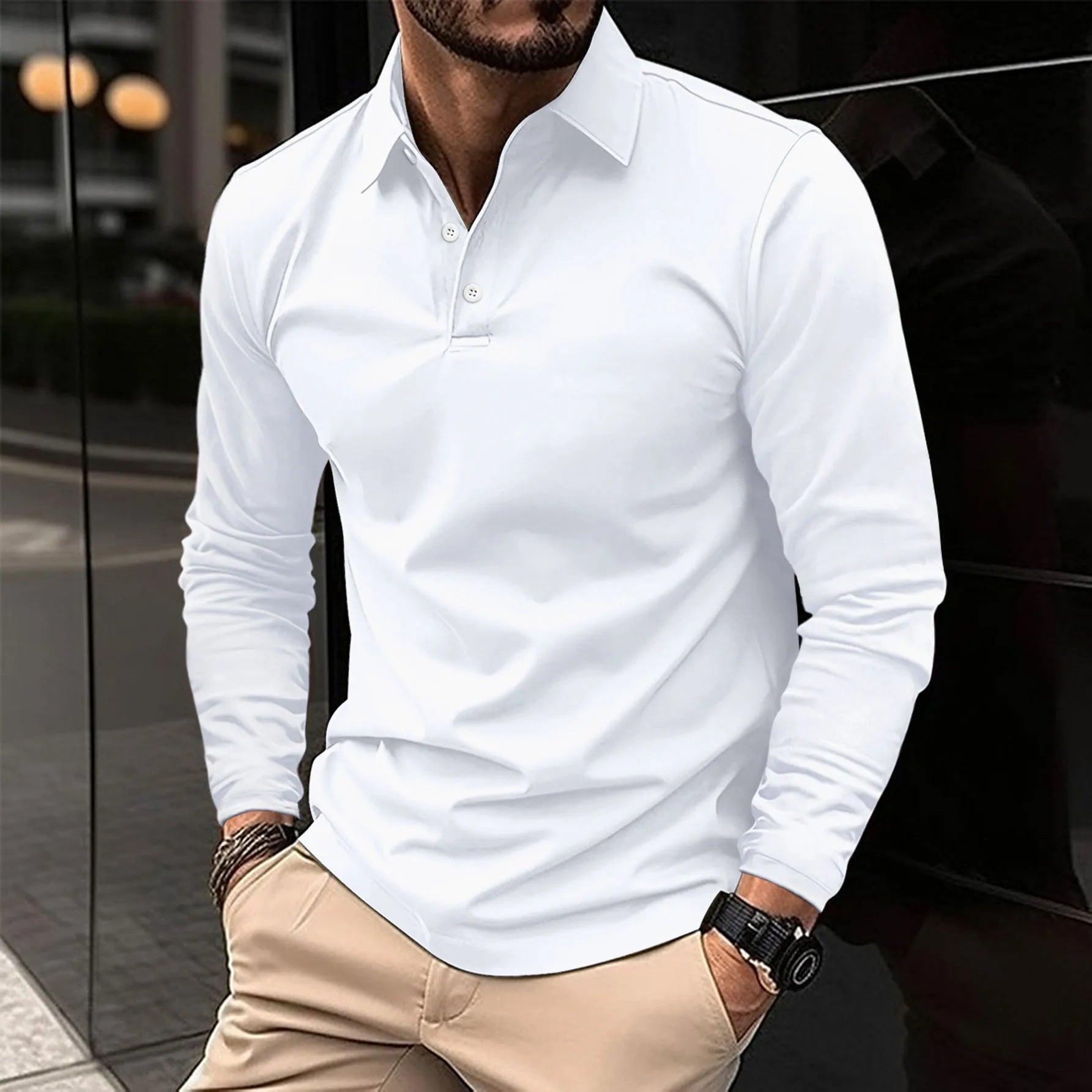 Polo classica à manches longues pour homme