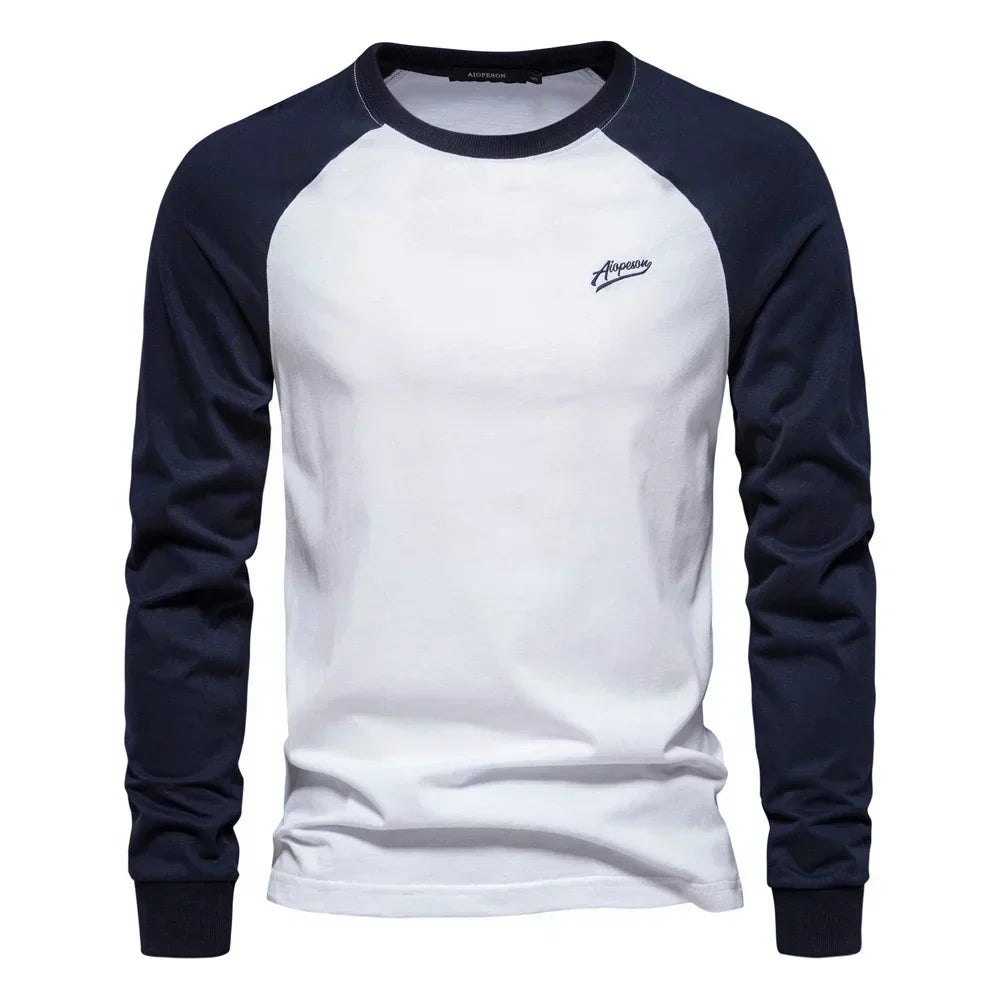 MAISON VALÉRIE | T-shirt classique raglan à manches longues pour hommes