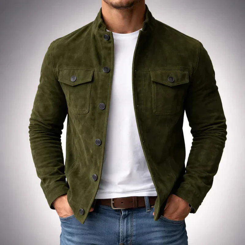 MAISON VALÉRIE | Veste en daim boutonnée pour homme