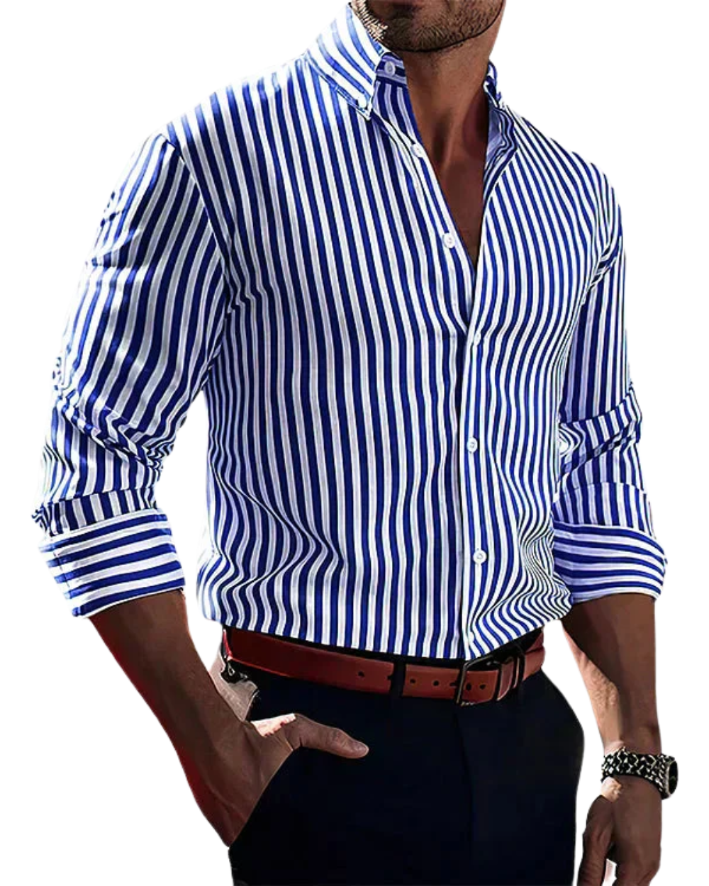 MAISON VALÉRIE | Chemise à rayures pour hommes