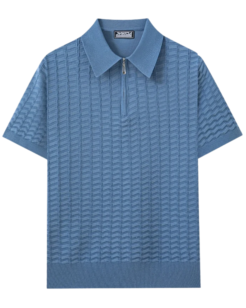 MAISON VALÉRIE | Polo en maille à col zip texturé pour hommes
