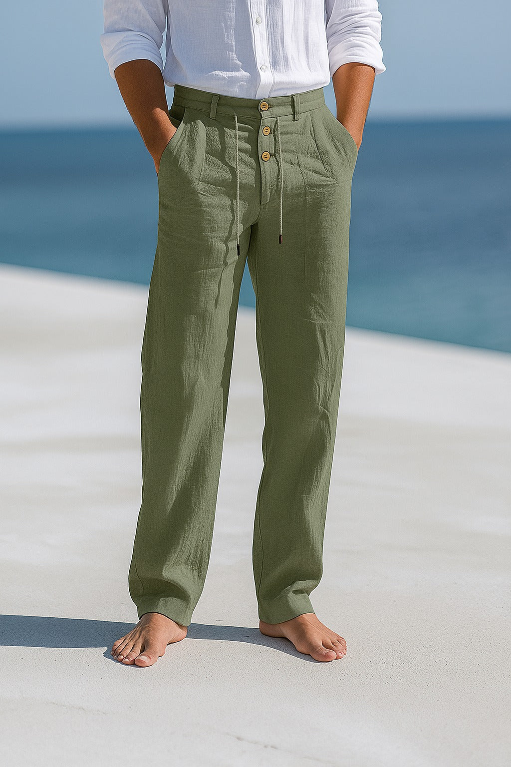 MAISON VALÉRIE | Pantalon d’été en lin pour homme