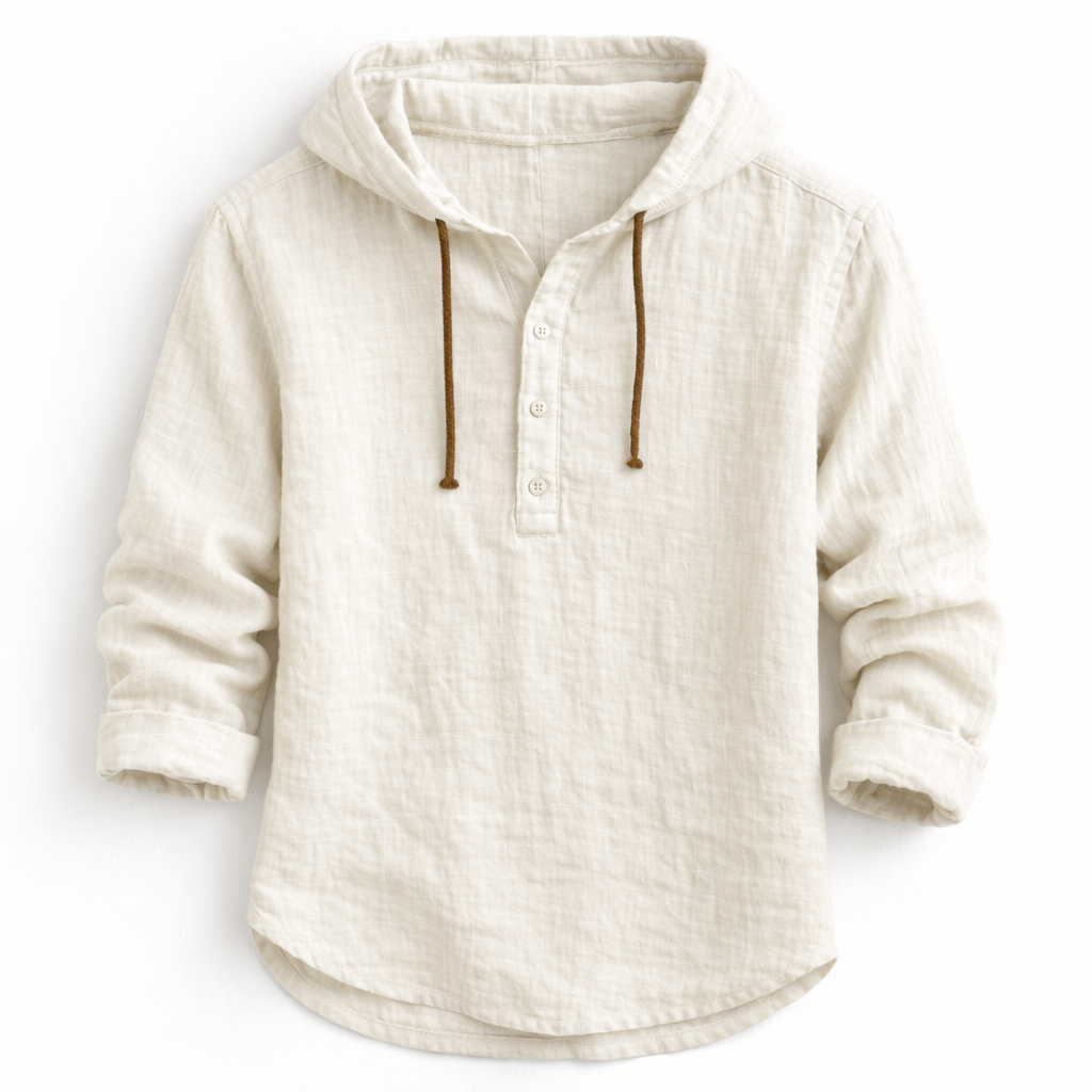 MAISON VALÉRIE | Chemise à capuche en lin pour hommes