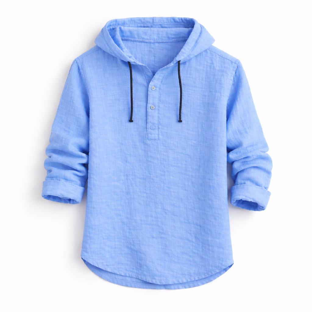 MAISON VALÉRIE | Chemise à capuche en lin pour hommes