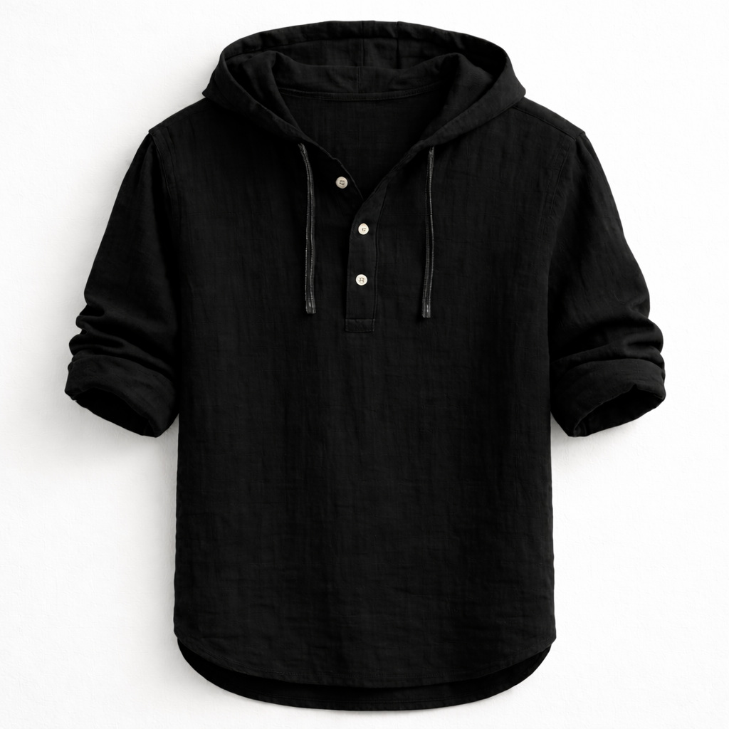 MAISON VALÉRIE | Chemise à capuche en lin pour hommes